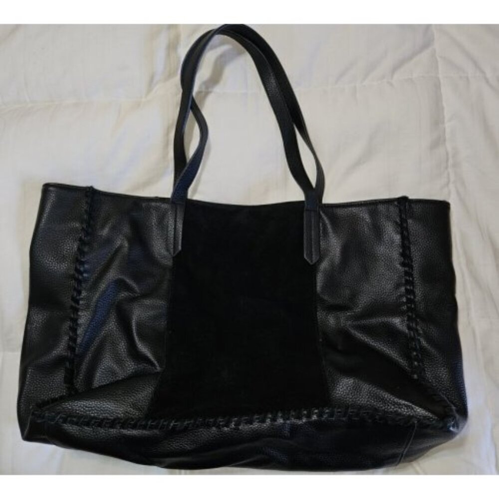 AVON SIGNATURE COLLECTION Black Suede Leather Satchel Bag